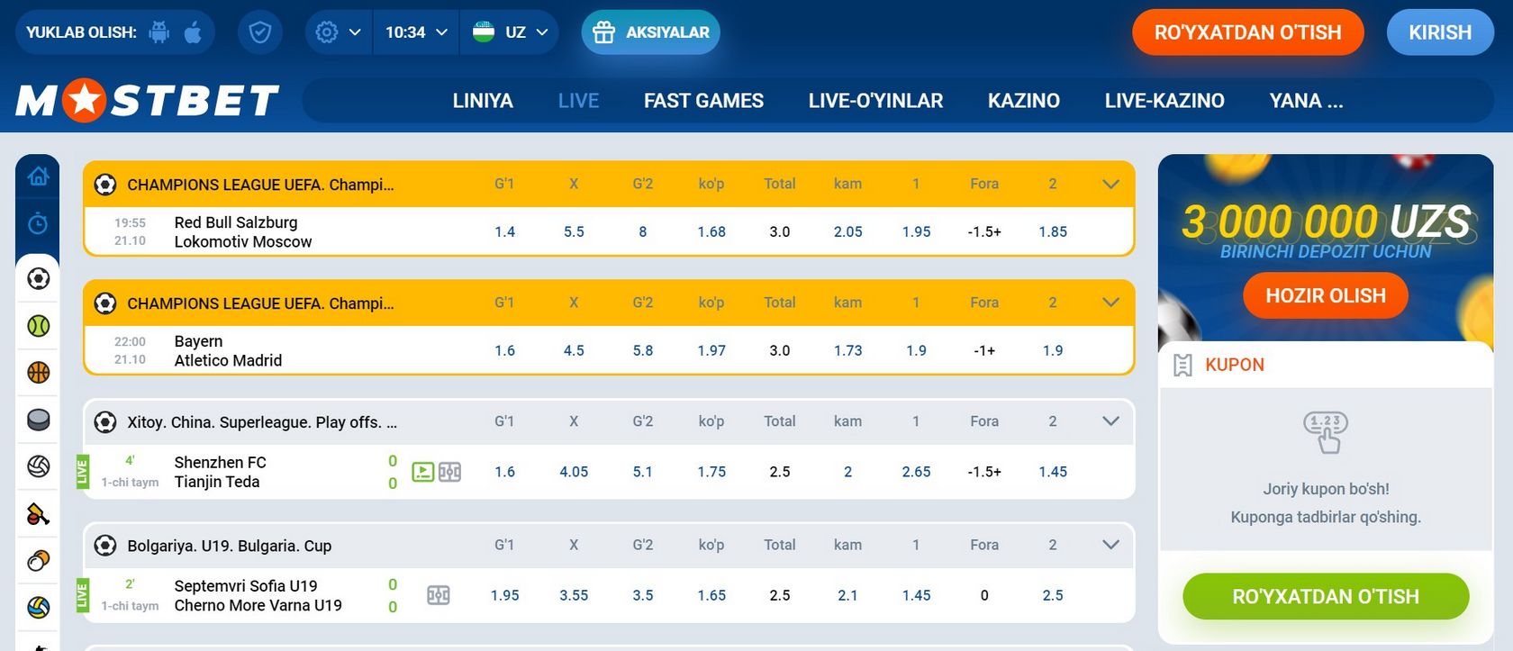 Télécharger et installer l'application Mostbet